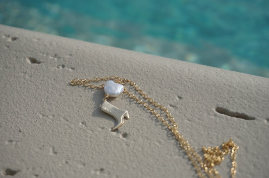 14k Cowboy Freshwater pearl Necklace