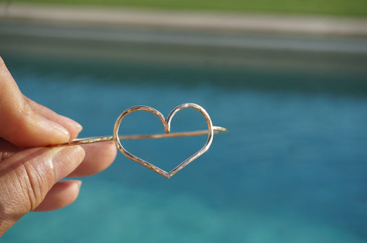 14k Heart Bangle